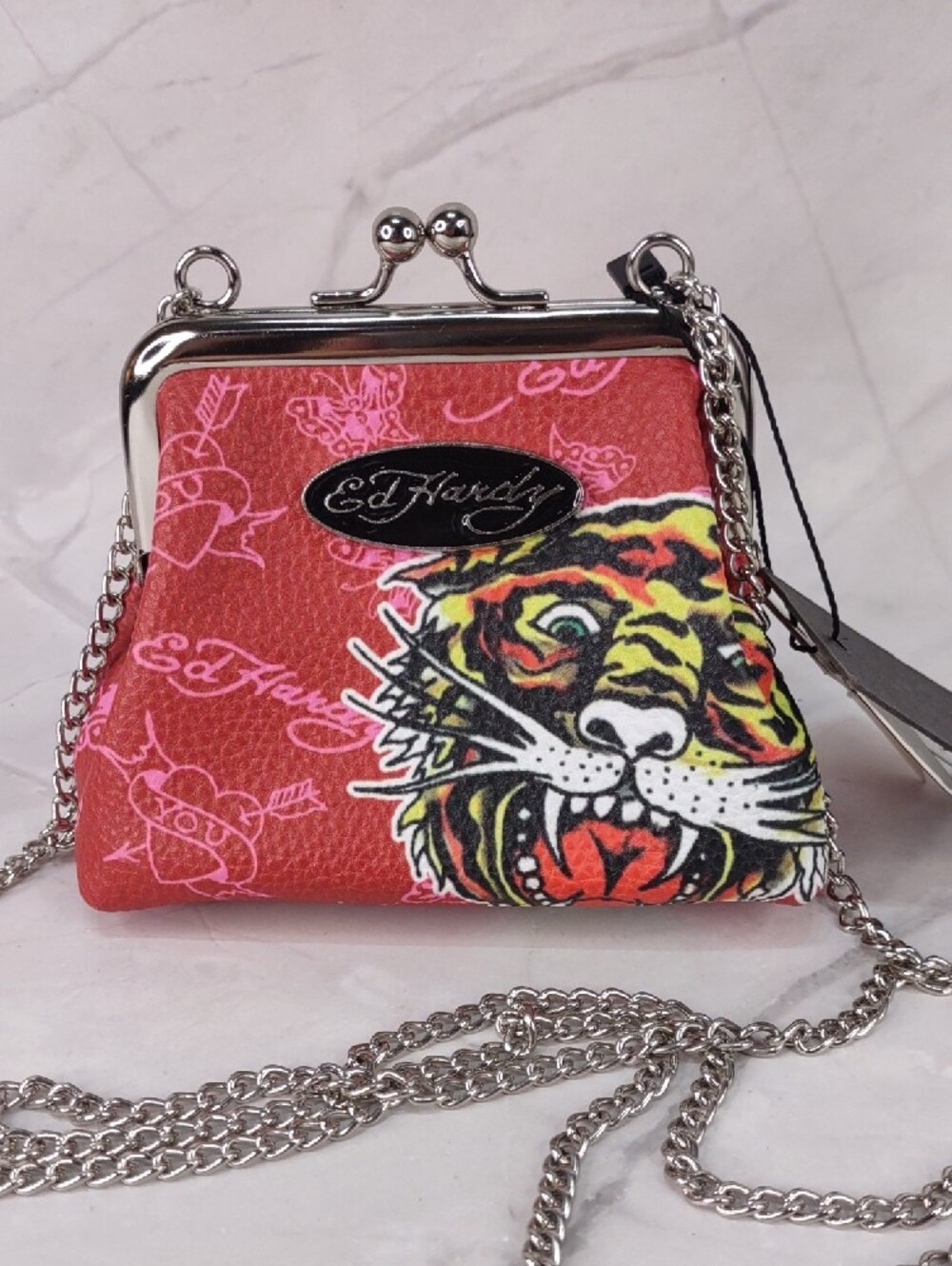 Ed Hardy Tiger Print Crossbody/Coin Purse Bag